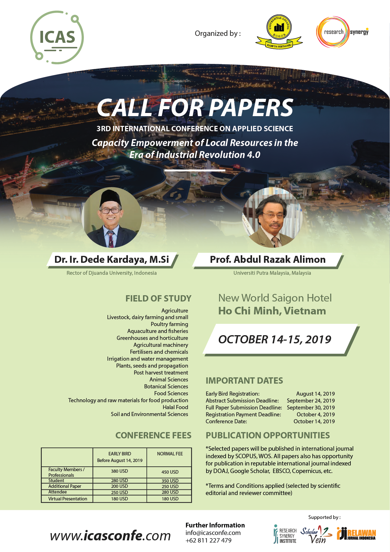 3rd International Conference for Applied Science (ICAS)
